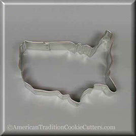 4.5" Map of the USA Metal Cookie Cutter